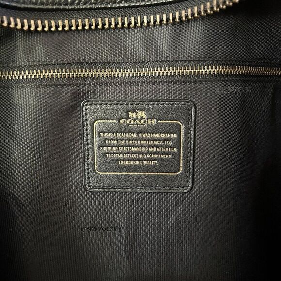 Coach‎ Tatum Studded Tall Tote in Pebbled Leather Black Oversized Metal Chain - Picture 10 of 16